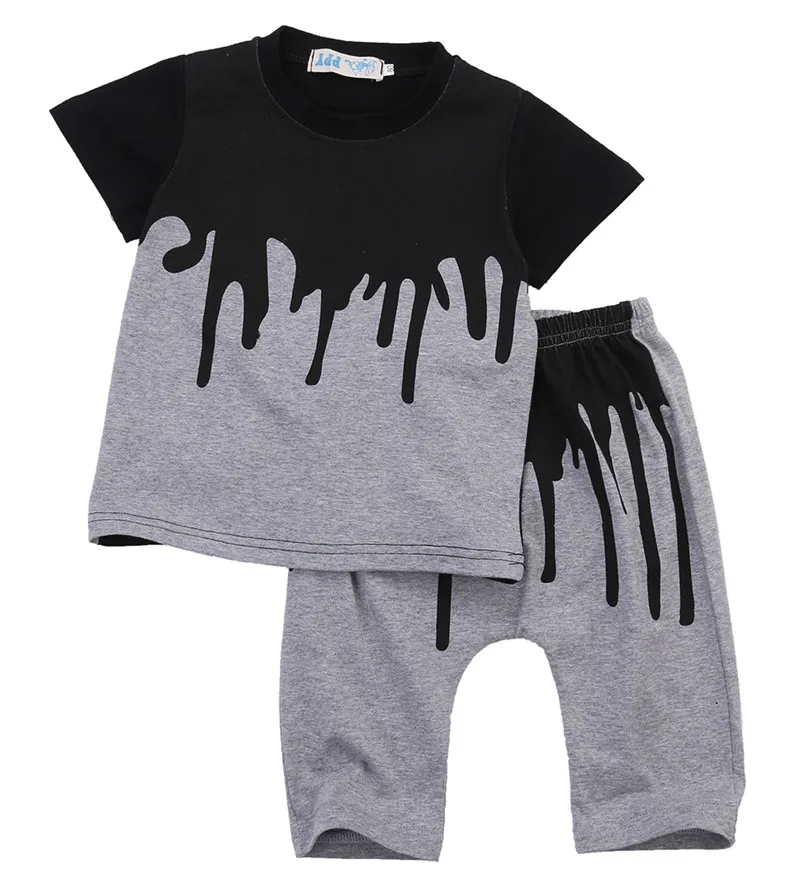 

PUDCOCO Newest 2020 Infant Baby Boys Short Sleeve Casual T shirt +Long Pants Cotton Active Clothes Sets 0-4Y