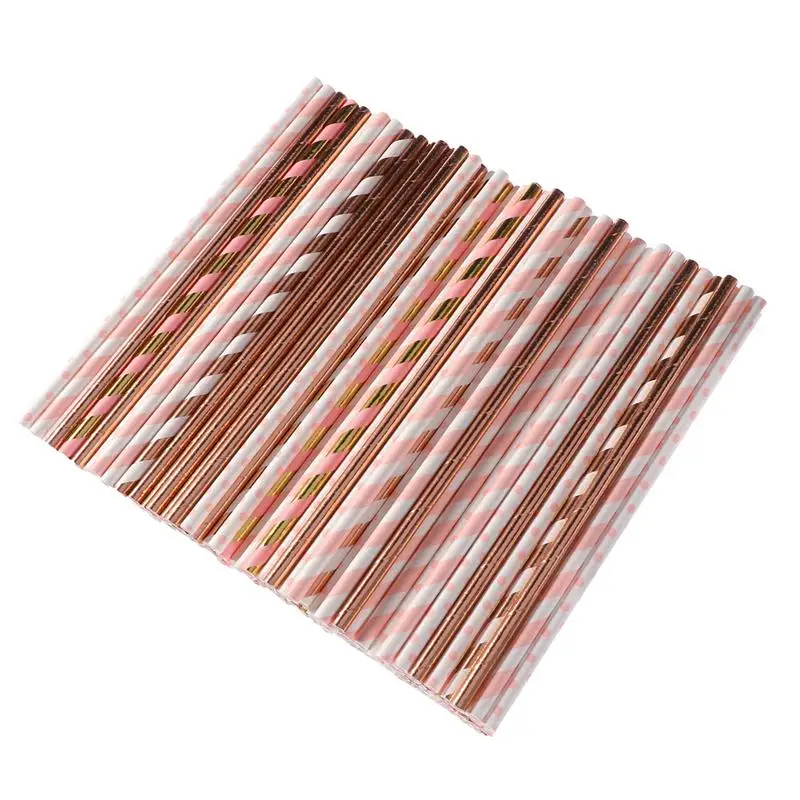 

150PCS Decorative Disposable Biodegradable Paper Straws Straws Table Decors Stir Bar Drink Suckers for Birthday Party Festival