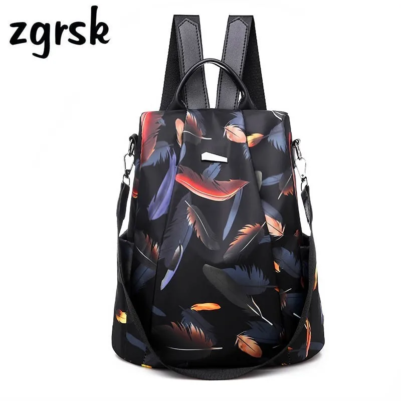 

Brand Waterproof Oxford Women Anti-theft Backpack High Quality School Bags For Women Luxury Multifunctional Feather Bags
