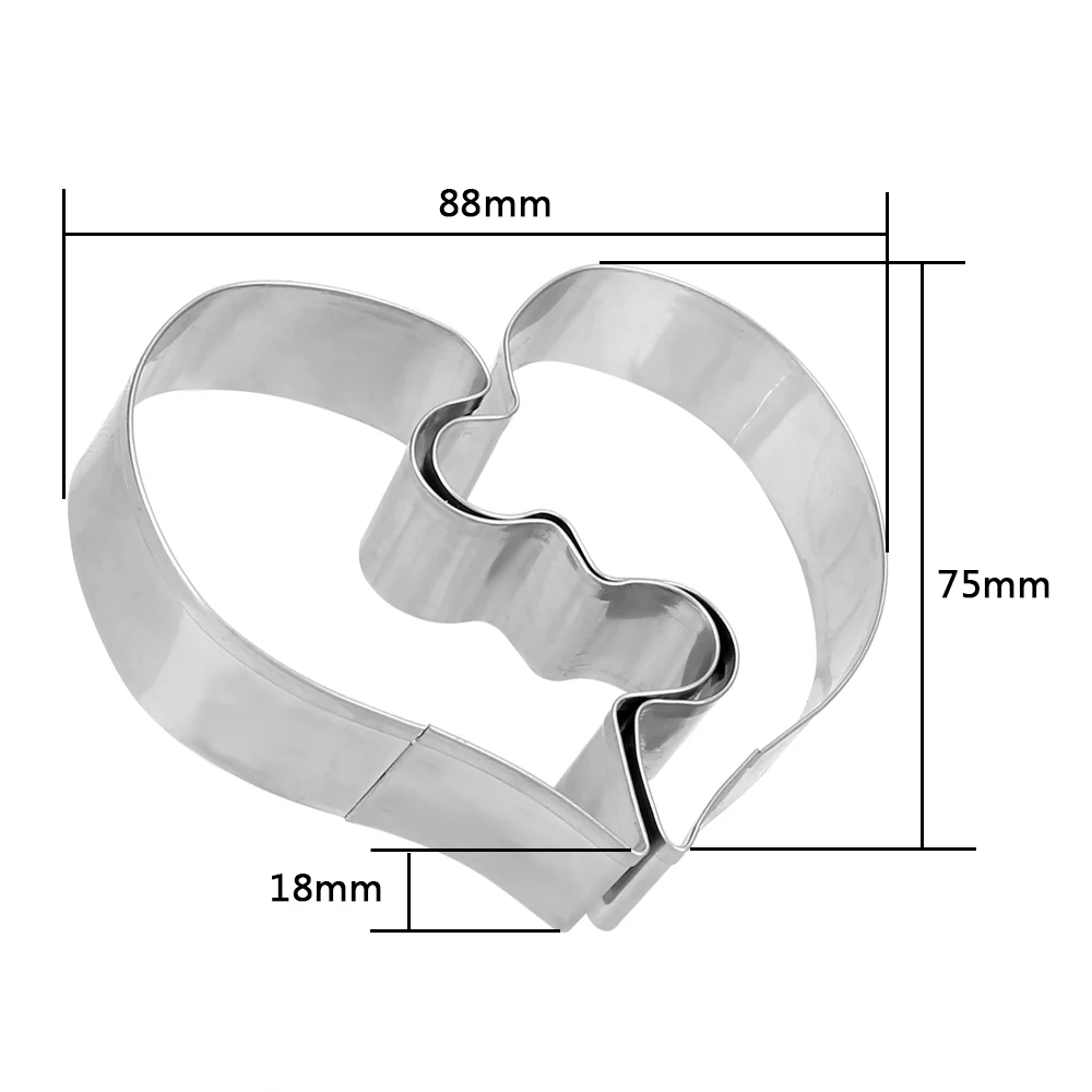 HOOMIN формочки для выпечки гаджеты 2 шт./компл. нержавеющая сталь формы для выпечки DIY печенье Форма любовь головоломки кухонные инструменты резак для печенья