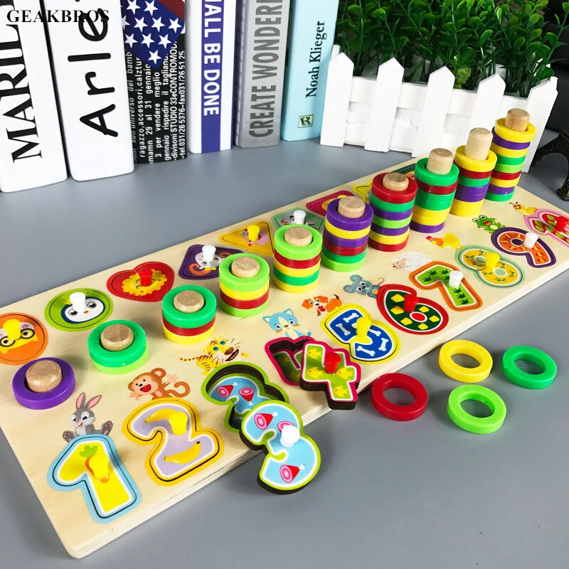

Preschool Montessori Toys Children Learning To Count Numbers Matching Digital Shape Kids Early Education Teaching Math Toy Gift