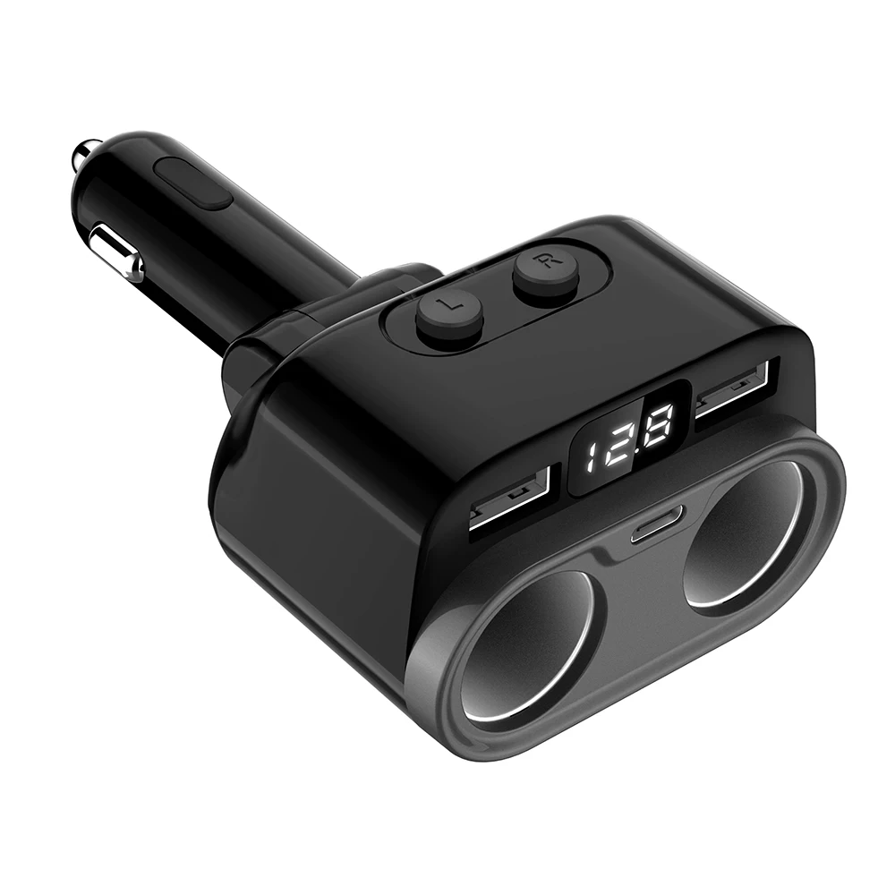 Dual USB Hub Car Charger 4.8A Adapter+Type C data cable