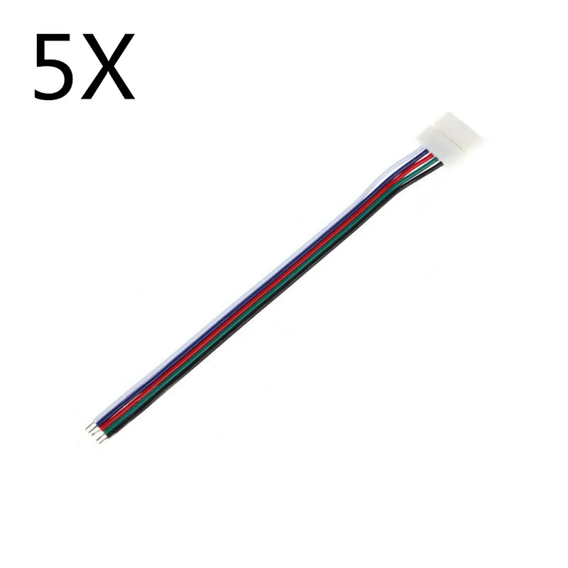 CLAITE 10 мм 5 шт RGBW PCB коннектор Pin основной проводной кабель для машины светодиодной