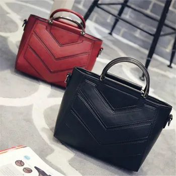 

Women Solid Color Sewing Thread Handbags Fashion Korean Style OL Ladies Bussiness Crossbody Bag Cell Phone Pocket Satchel