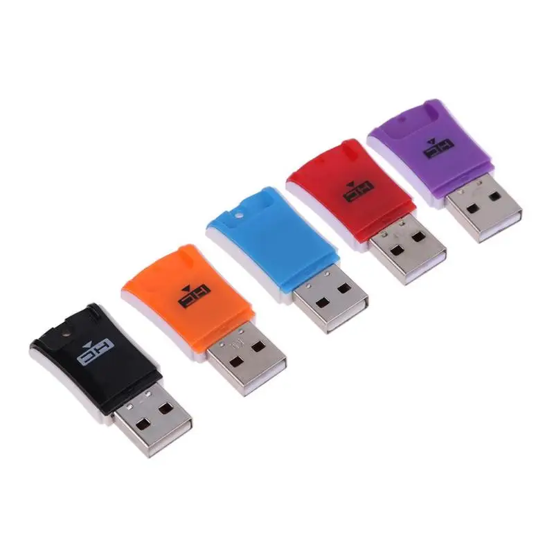 5 шт. Цвет случайный USB2.0 Card Reader для Micro SD TF чтения карт памяти
