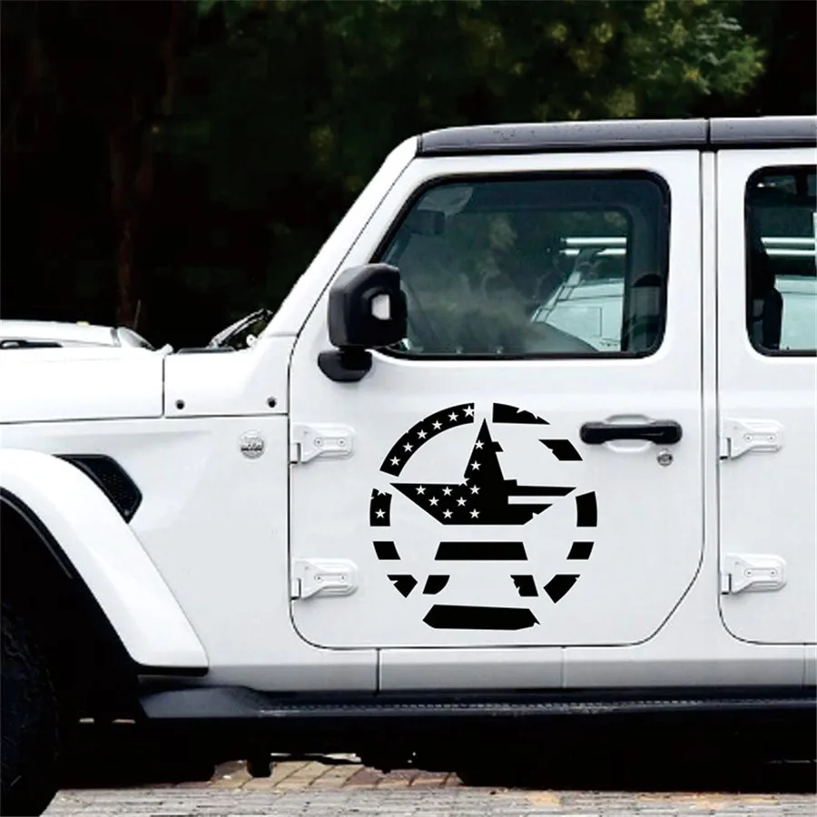 US Army Military Oscar Mike Jeep Car Wrangler Distressed Star Hood Sticker Decal