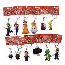 12 pcs/lot Anime Super Mario Bros keychain Peach Donkey Kong Yoshi Luigi Toad PVC Action Figure Doll Collectible Model Toy 12 pcs/lot Anime Super Mario Bros keychain Peach Donkey Kong Yoshi Luigi Toad PVC Action Figure Doll Collectible Model Toy