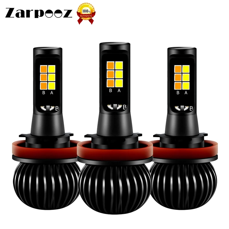 Zarpooz X5 Universal Auto Fog Light Bule Yellow Two Colors H1 H3 H4 H7 H8 H10