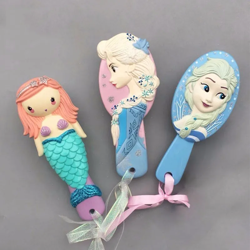 Disney The Little Mermaid Ariel Cartoon 3D Stereo Air Cushion Comb Princess Comb Frozen Elsa Lovely Girl's Christmas Gift Disney The Little Mermaid Ariel Cartoon 3D Stereo Air Cushion Comb Princess Comb Frozen Elsa Lovely Girl's Christmas Gift