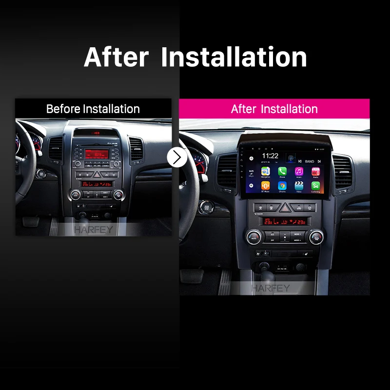 Discount Harfey Android 8.1/9.0 10.1" Touchscreen Car Radio For 2009 2010 2011 2012 KIA Sorento 2Din Multimedia Player Head Unit Wifi 3G 5