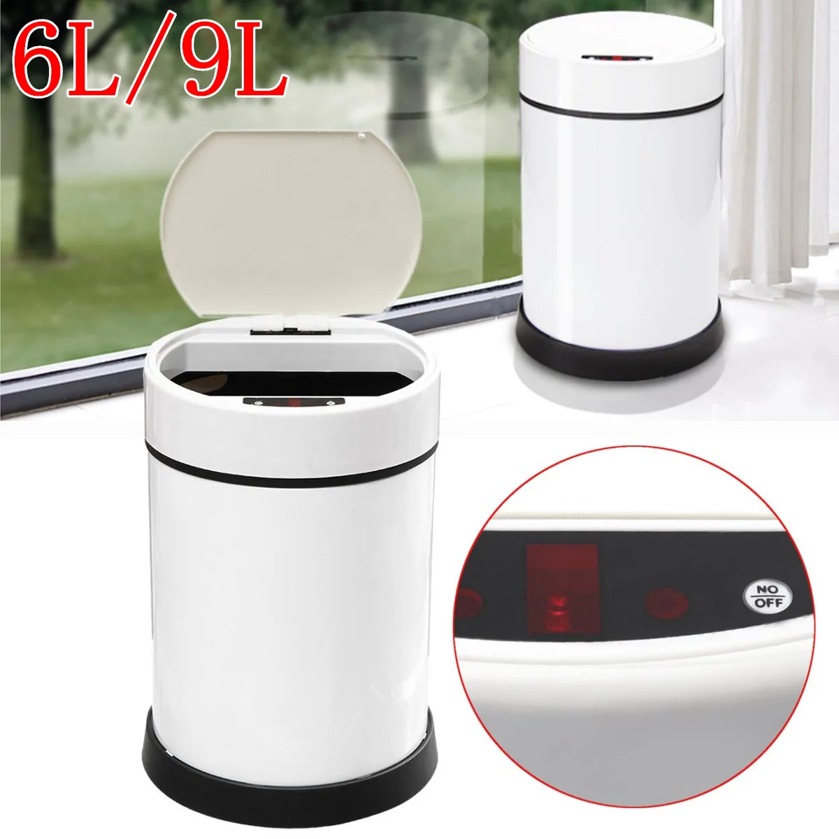 

Automatic Trash Bin Stainless Steel Garbage Cans Waste Bin Automatic Dustbin Kitchen Sensor Waste Can 6 9L