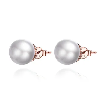 

Hot Sale 925 Sterling Silver White Shell Pearl Stud Earrings For Women Ear Pin 925 Anti Allergic Female Jewelry Sce609