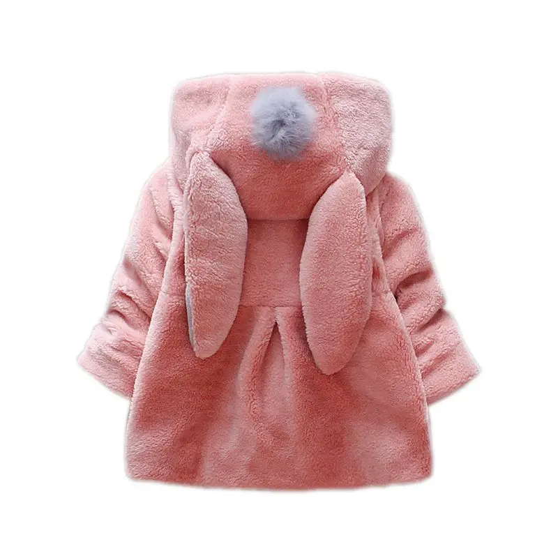 Baby Jackets Rabbit Ear Hooded Baby Girl Coat New Autumn Winter Kids