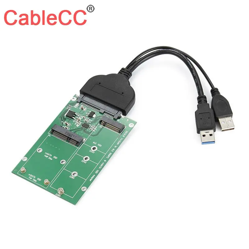 Cablecc SATA 22pin 2 5 &quotжесткий диск к USB 3 0 в 1 Combo Mini PCI E Lane M.2 NGFF B/M key &amp mSATA SSD конвертер