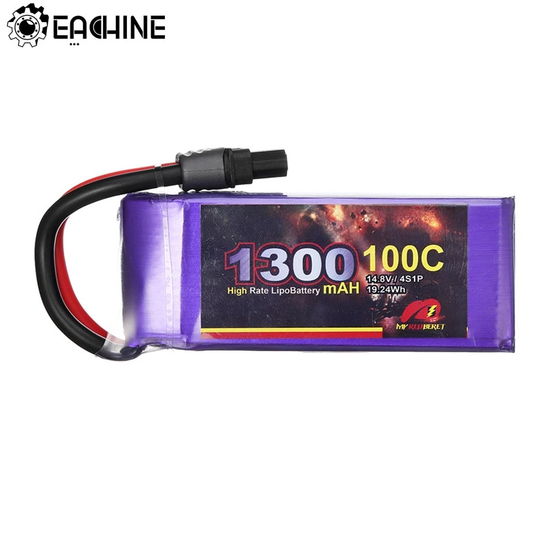 MY Red Beret 14 8V 1300mAh 100C 4S Rechargeable Lipo Battery XT60 Plug for Eachine Tyro99