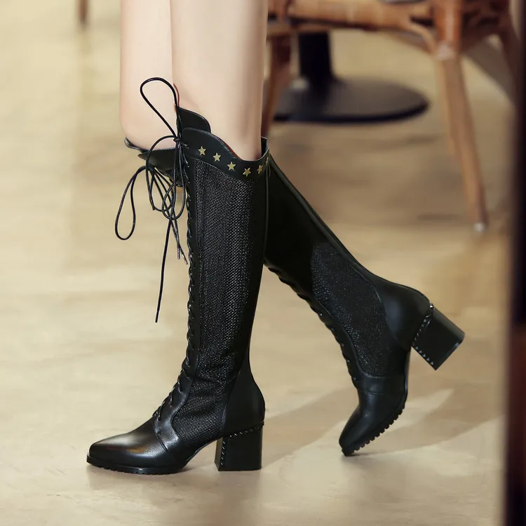 Femmes Automne Martin D'hiver Femme Black 2018 Printemps Bottes Unique apricot Haute HSq545