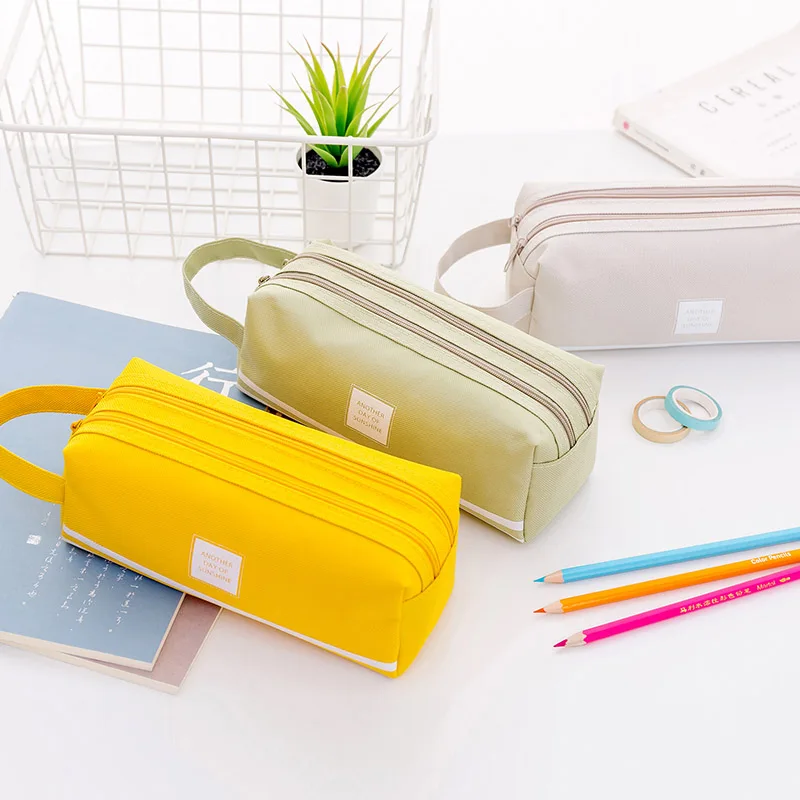 1pc Cute Colorful Pencil Case High Capacity Pen Case Kawaii Pencil Pouch For Girls Gift School Office Supplies Stationery Pencil Cases Aliexpress