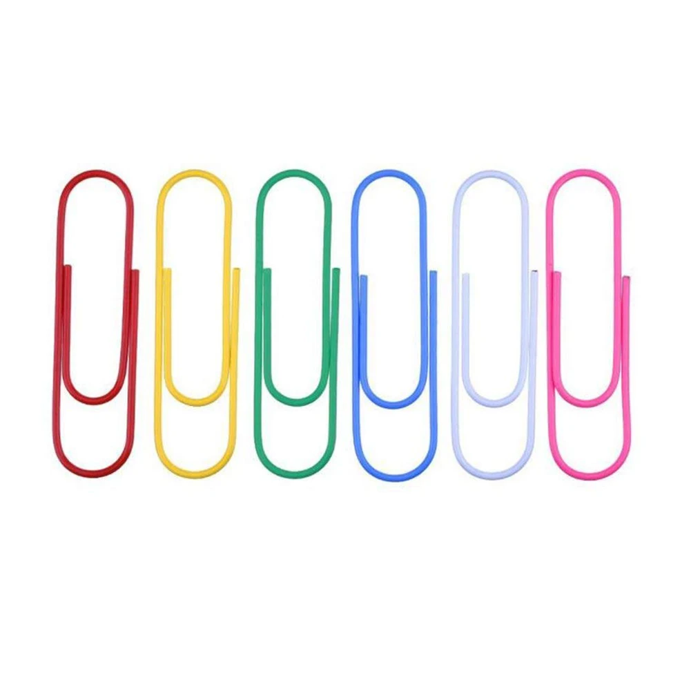 Paper Clips Vinyl Coated 30 Pack 4 Inch Assorted Color Jumbo Paper Clip Holder Multicolored Giant Big Sheet Hold paper clips