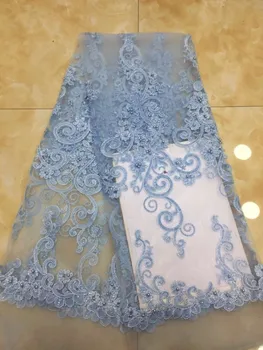 

Bridal Lace Fabric High Quality African Lace Fabric 5yards Tulle French Lace High Quality 3d Flower Fabric For Wedding