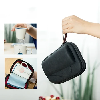 

Sale Lovely Anime Animal Ceramic Portable Travel Mug Set With Tea Infuser Filter Travelling Bag Lid Coffee Cup Teacup Taza Gato