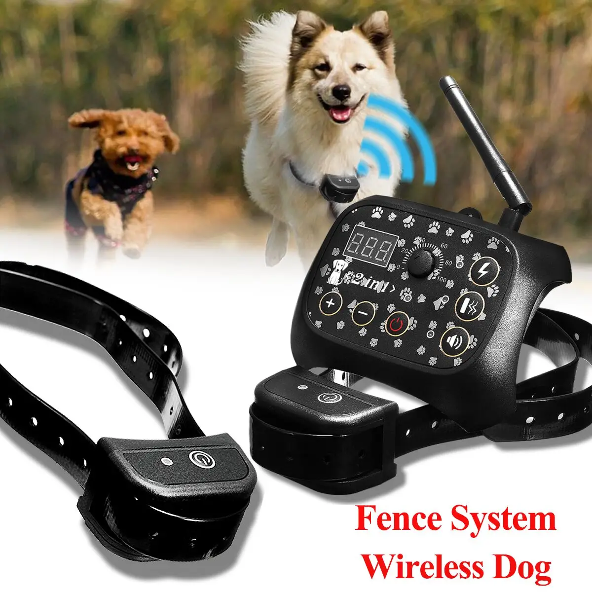 

Underground Waterproof Wireless Training Collar Indoor Pet Electric Fencing Safety Dog Transmitter For 2dogs Remote Control