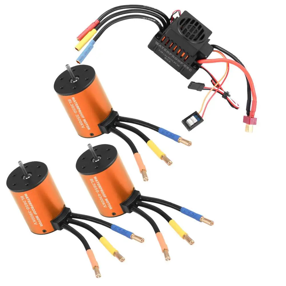 Водонепроницаемый бесщеточный двигатель Rcharlance 3650 с 60A ESC для радиоуправляемого