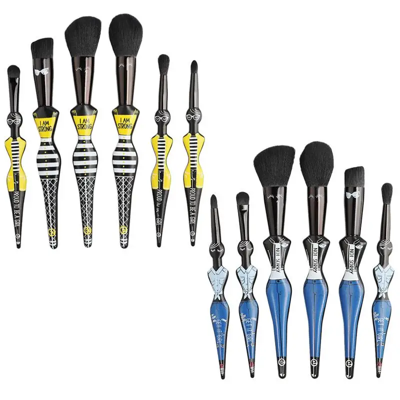 

High-quality Makeup Brush 6 Pcs Colorful Makeup Brushes Easy To Clean No Fade Face Powder Makeup Cosmetic Tool Set Brushes