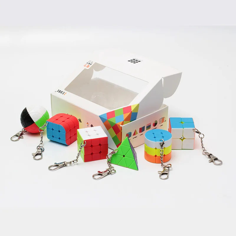 

Zcube Key Buckle Magic Cube 6-piece Set Gift Box Small Cube Gan 30mm Mini- Magic Cube Oxyphylla Educational Toys For Children