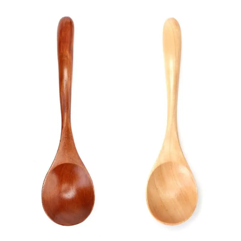 

Wooden Spoon Bamboo Kitchen Cooking Utensil Soup Teaspoon Catering For Kicthen Vintage Rice Soup Honey Coffee Tea Mixing Tool