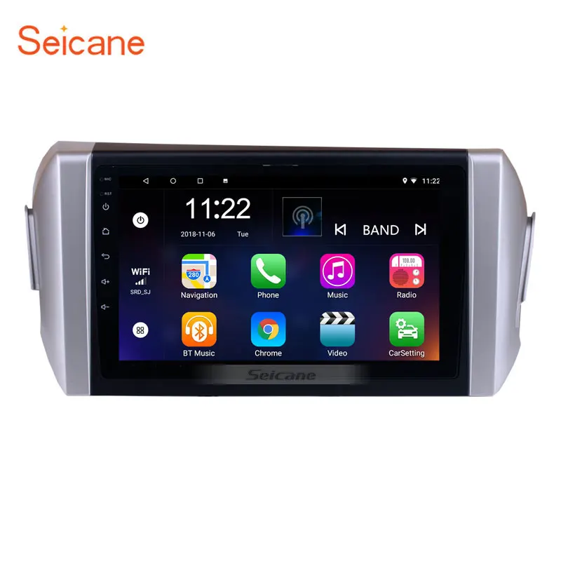 Excellent Seicane For 2015 Toyota INNOVA Car Radio 9 Inch HD Android 8.1/7.1 Quad-core GPS Navigation Bluetooth WIFI 3G Multimedia Player 0