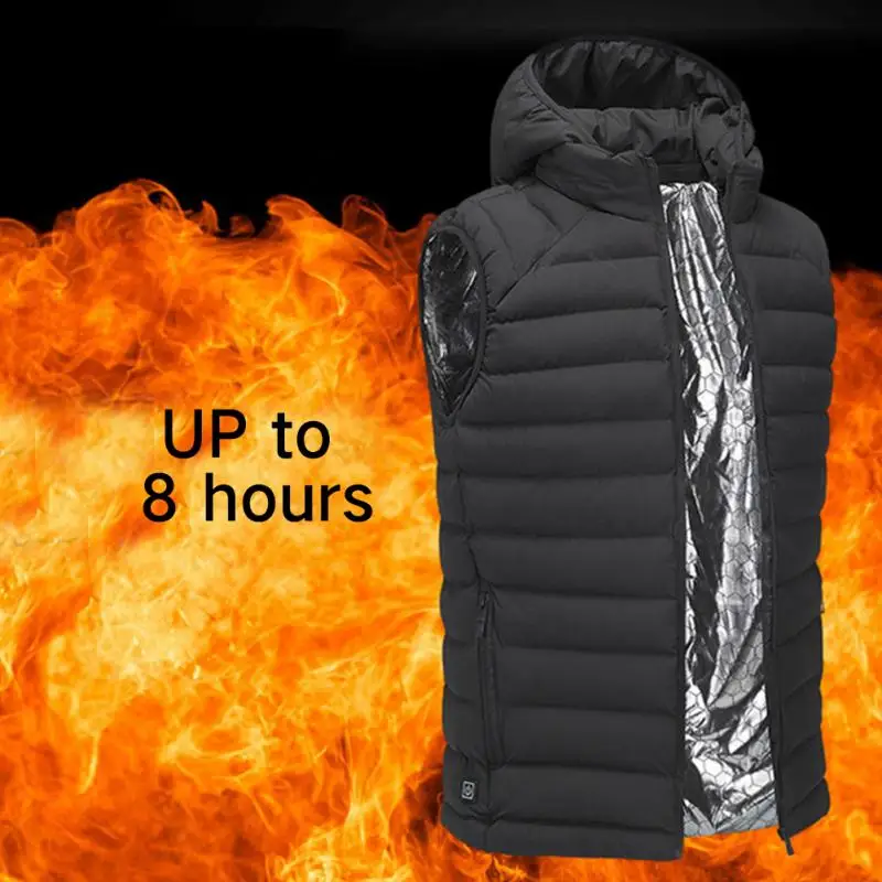 

2018 New Arrival Men Heated Vest Electric Heating Jacket Winter USB Heating Waistcoat for Outdoor Sports Hiking Winter Jacket