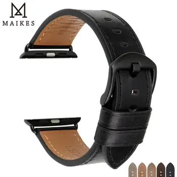 

MAIKES For Apple Watch 4 Watch Accessories Genuine Leather Apple Watch Bands 42mm 44mm 38mm 40mm Apple iwatch Series 4 3 2 1