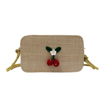 

Crossbody Bags For Women Straw Cherry Handbags Women Bag Mini Flap Hand Shoulder Bag Women Messenger Bag