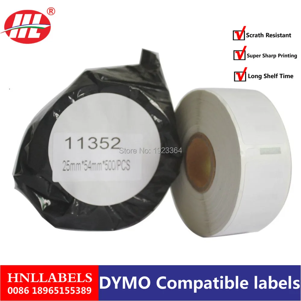 100X рулоны совместимые с Dymo этикетки 11352 11252 54 мм x 25 500 этикеток в рулоне LabelWriter Turbo