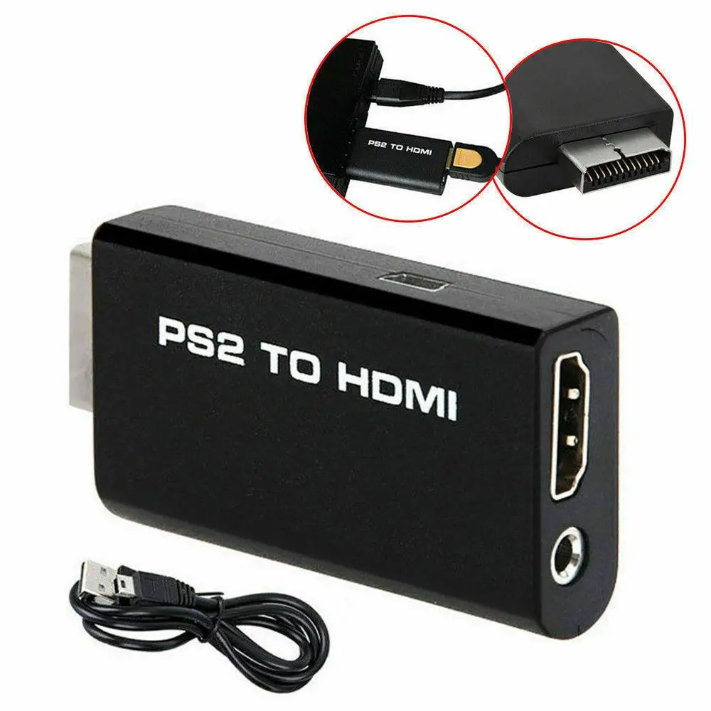

BEESCLOVER For Sony Playstation 2 PS2 to HDMI Audio Video Converter Adapter with 3.5mm Audio Output Player To HDMI For HDTV