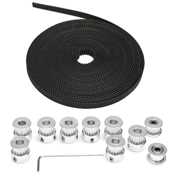 

8 PCS GT2 16T Bore 5mm Timing Pulley+ 5m Belt + Tensioner For RepRap 3D Printer