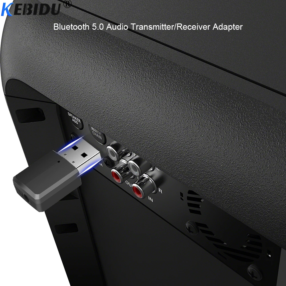 

KEBIDU Bluetooth 5.0 Audio Receiver Transmitter Mini 3.5mm AUX Stereo Bluetooth Transmitter For TV PC Wireless Adapter For Car