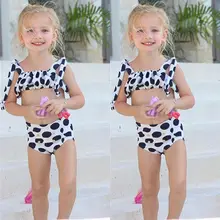 Комплект бикини в горошек для маленьких девочек, купальный костюм, купальный костюм, одежда для плавания
