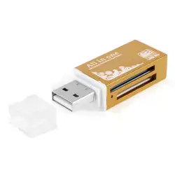 Все-в-одном USB 2,0 SD MMC TF T флэш-устройство чтения карт памяти золотой