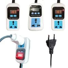ЕС Plug цифровой термостат регулятор температуры микрокомпьютер розетка AC110-220V+ NTC датчик KT3008 KT3009A