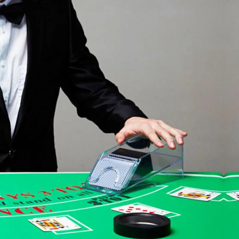 

Playing Cards Dealing Shoe Light Durable Transparent Black Plastic Playing Card Dealer Holds 1 - 6 Decks