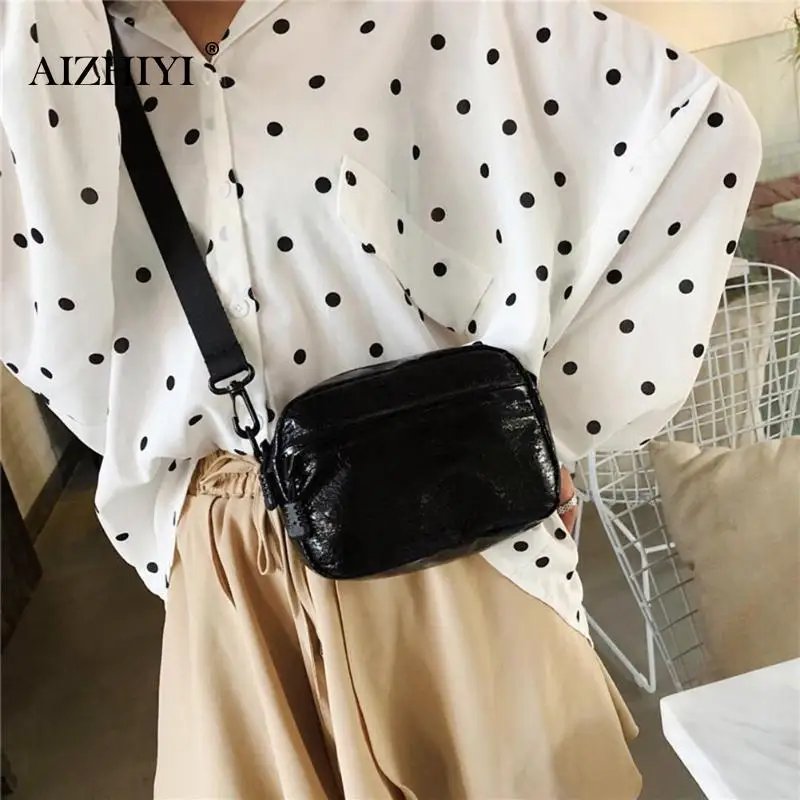 

Girls Casual Solid Color Fashion Small Shoulder Crossbody Bags for Women Burst Crack Messenger Purse Ladies PU Leather Handbag