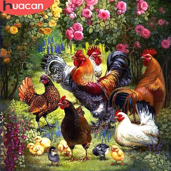 

HUACAN 5D DIY Full Square Diamond Painting Animal Diamond Embroidery Mosaic Chicken Decoration Home Picture Of Rhinestone