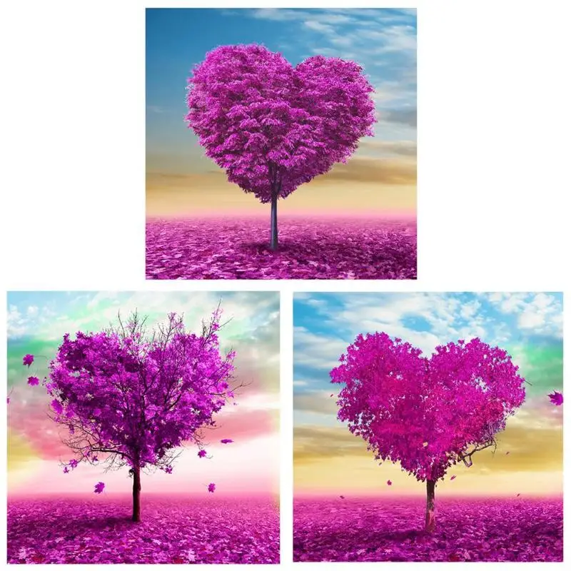 

3D DIY Full Diamond Painting Love Heart Tree Rhinestone Embroidery Cross Stitch Moasic Tree Painting Sticker for Home Decor