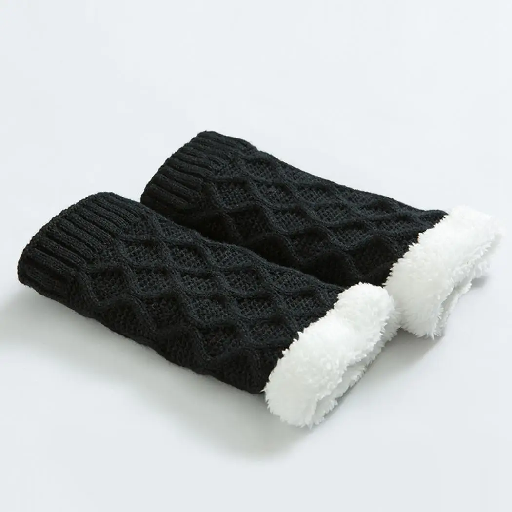 Женские модные плотные теплые тканевые сапоги в клетку эластичные вязаные
