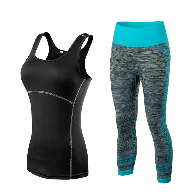 FNMM быстросохнущая спортивная одежда, леггинсы для спортзала, женская футболка, костюм для фитнеса, трико, спортивный костюм, зеленый топ, комплект для йоги, женский спортивный костюм