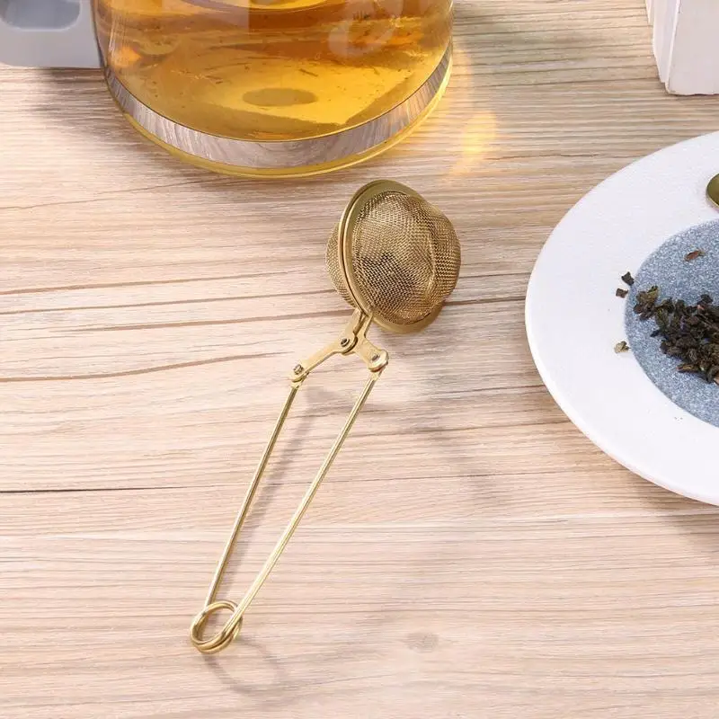 Gold Stainless Steel Tea Infuser Sphere Mesh Tea Strainer Herb Spice Filter Diffuser for Pot Mug Teaware Accessories
