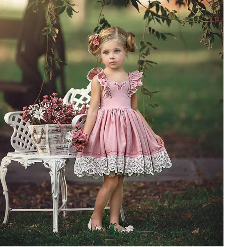 

Floral Girls Dress Sleeveless Baby Clothes Party Princess Girl Summer Dress Tutu Birthday Kids Dresses For Girls Robe Fille