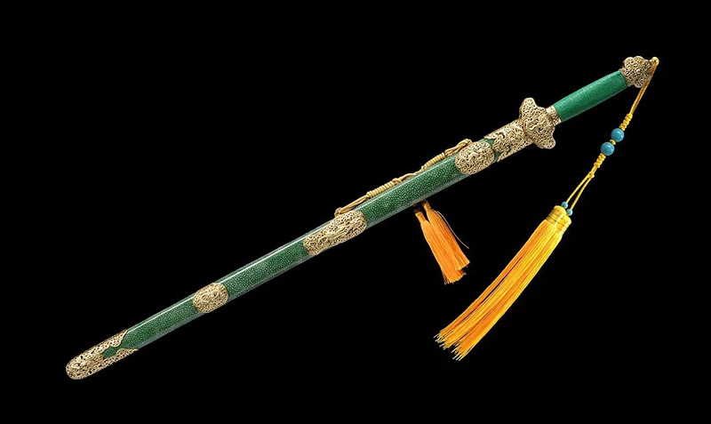 

Fully Hand-made Chinese Qing Dynasty Sword Damascus Folded Steel Red Blade Collection High clsss sword