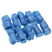 Синие Пластиковые Одноразовые ботинки для очистки от дождя защитный чехол галоши противостоит воде грязи и грязи обувь защитная 100 шт